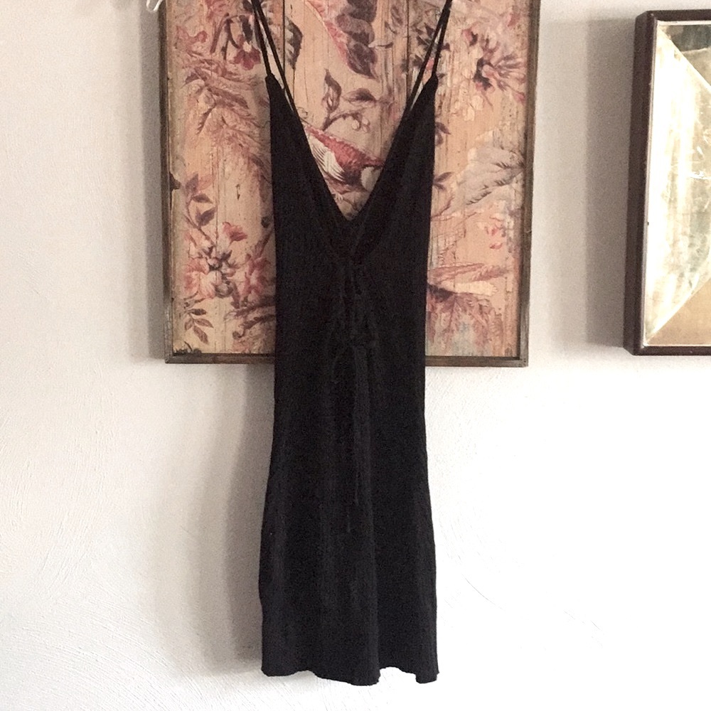 REVOLVE BY THE WAY. BLACK STRETCH RIB BODYCON DRESS S